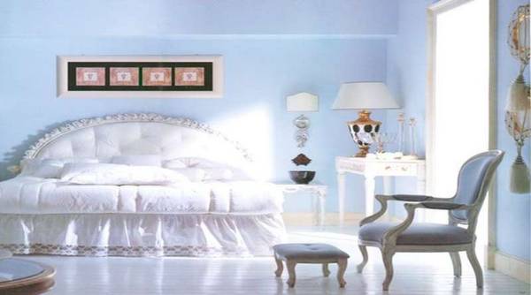 Голубой цвет в интерьере спальни (фото) - фото