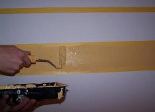Покраска стен в два цвета - фото