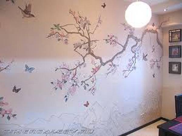 Роспись стен в квартире своими руками - фото