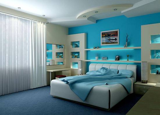 Бирюзовый цвет в интерьере спальни: гармония и свежесть с фото